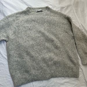 Zara oversized grey knit sweater